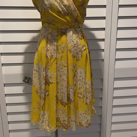 Trina Turk floral lined Dress in a beautiful yellow/ Tan printed fabric. - Picture 3 of 10